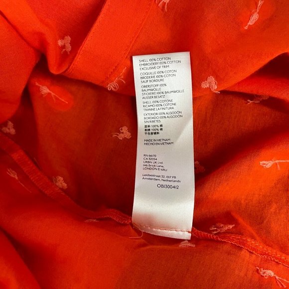 Anthropologie Maeve Classic Embroidered Blouse Women 10 NWOT Pineapple Shirt Top - Picture 16 of 16